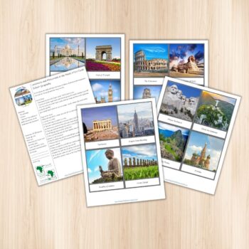 There are so many famous and amazing landmarks and monument all over the world. Many, we can visit, but others might be too far away. This is not an excuse to not learn about them, right? With this activity, children will be exposed to 16 fantastic pictures (in 3-part card form) to places from around the world. It includes a detailed step by step lesson plan.